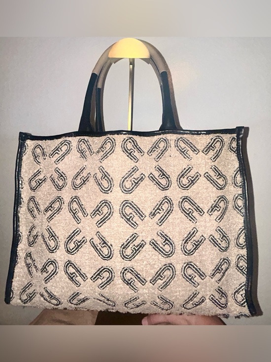 Furla Handbags - FURLA Opportunity NATURALE LARGE Textile & Leather TOTE HANDBAG